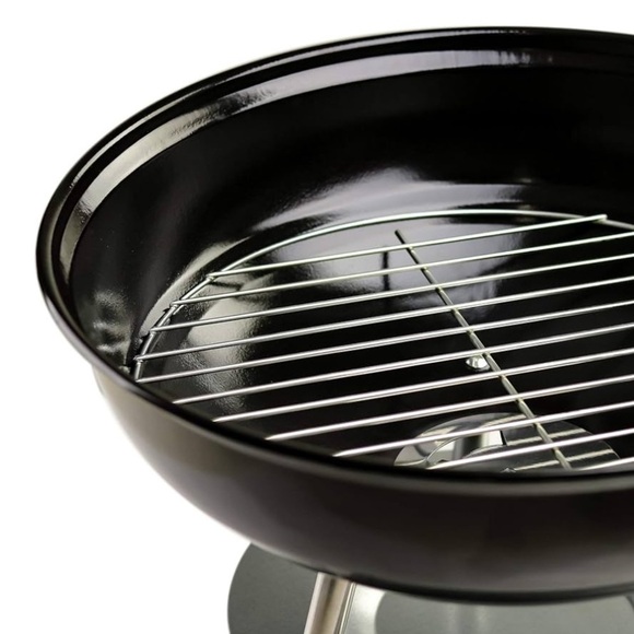 Portable Outdoor Charcoal Grill 13.25” Chrome Plated Enamel Coated Firebox New - Picture 5 of 5